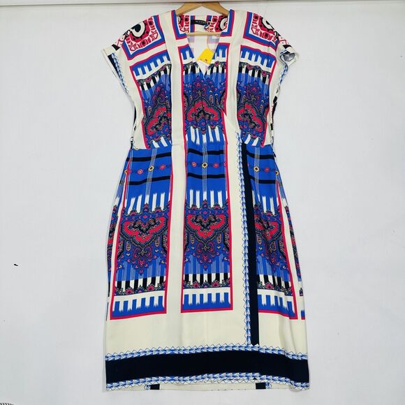 ETRO Women 48 US/12 Knee Length Dress Tribal Multi Color Print Size NWT $1,780 - Picture 3 of 13